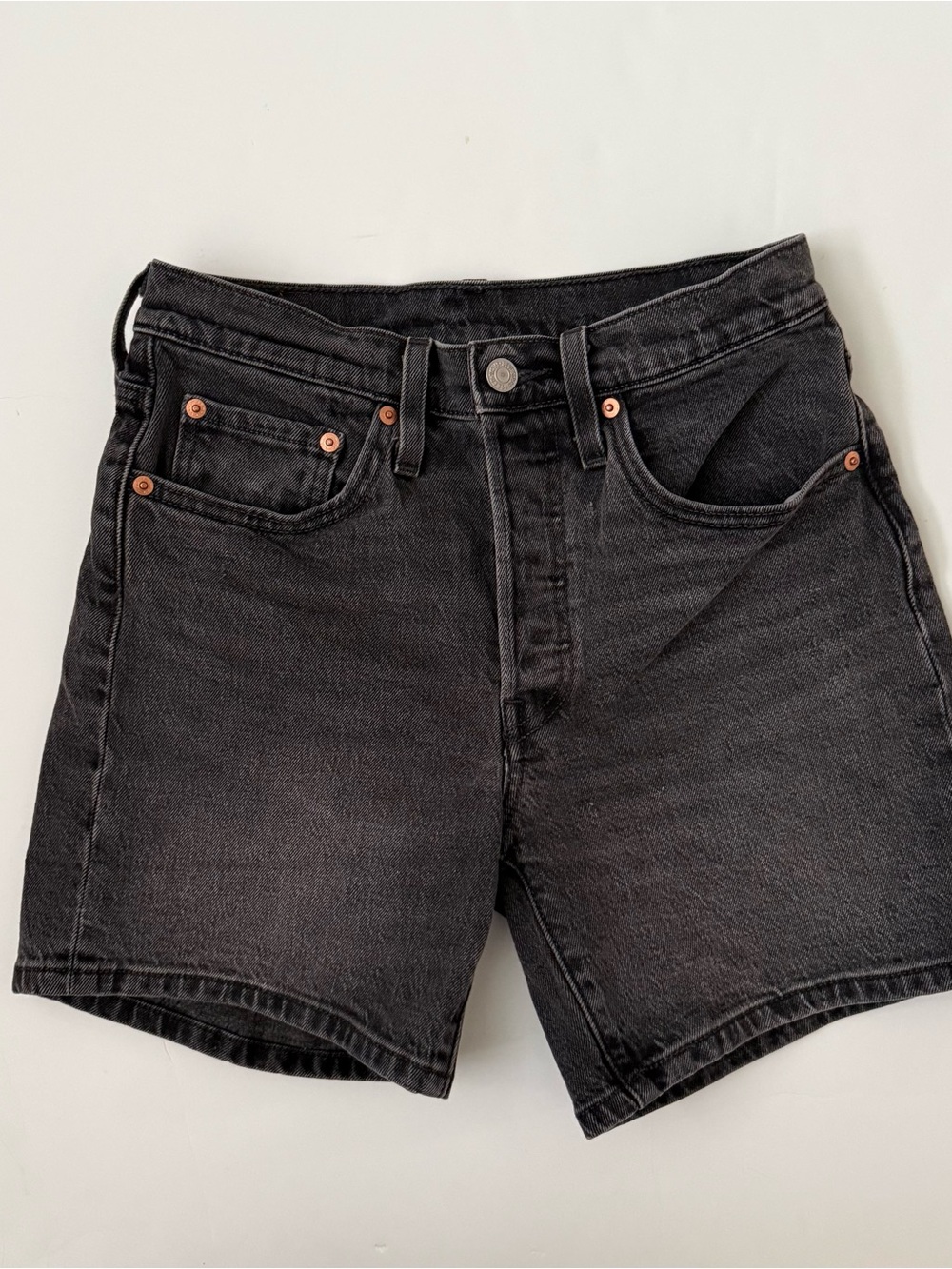 Black Denim Levi 501 Shorts